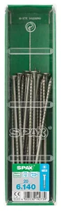 Lot De 20 Vis Inox Tête Fraisée Torx Spax, Diam.6 Mm X L.140 Mm