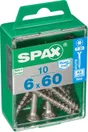 Lot De 10 Vis Inox Tête Fraisée Torx Spax, Diam.6 Mm X L.60 Mm