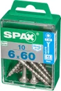 Lot De 10 Vis Inox Tête Fraisée Torx Spax, Diam.6 Mm X L.60 Mm