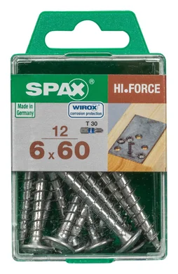 Lot De 12 Vis Acier Tête Fraisée Bombée Torx Spax, Diam.6 Mm X L.60 Mm
