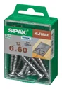 Lot De 12 Vis Acier Tête Fraisée Bombée Torx Spax, Diam.6 Mm X L.60 Mm