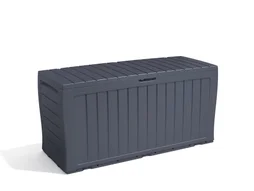 Coffre de jardin résine FLINT gris anthracite, L.117.5 x H.57 x P.45  xcm
