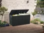 Coffre de jardin résine FLINT gris anthracite, L.117.5 x H.57 x P.45  xcm