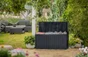 Coffre de jardin résine FLINT gris anthracite, L.117.5 x H.57 x P.45  xcm
