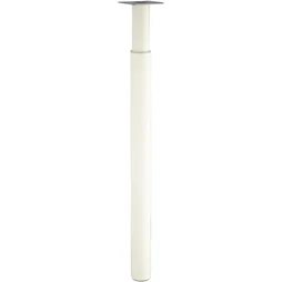 Pied De Plan De Travail Cylindrique Réglable Métal Époxy Blanc, De 70 À 110 Cm