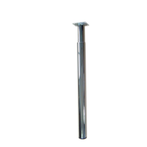 Pied de table chromé, diamètre 6 cm x hauteur réglable de 70 à 110 cm