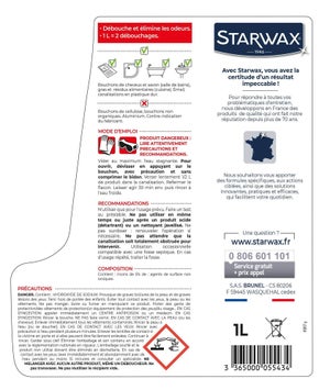 Déboucheur liquide soude STARWAX 1L