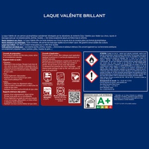 Peinture laque boiserie Valénite DULUX VALENTINE noir brillant 0.5 l