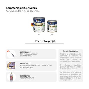 Peinture laque boiserie Valénite DULUX VALENTINE blanc satiné 2 l