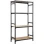 Etagère métal  bois l96 x H180 x P40cm 4 tablettes hubsystem gris