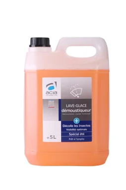 Lave-glace été, démoustiqueur, orange, parfum mangue, ACIA, 5 litres