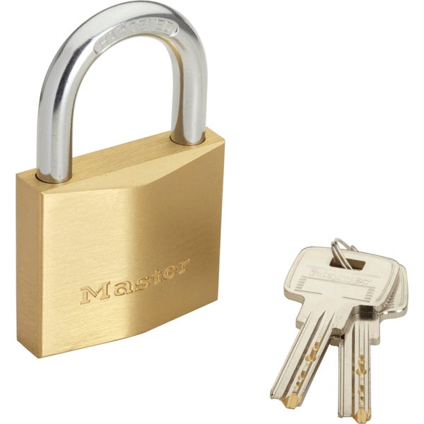 Master Lock 2950Eurd Cadenas À Clé Extra Fin En Laiton, Doré, 8,1 X 5 X 1,7 Cm