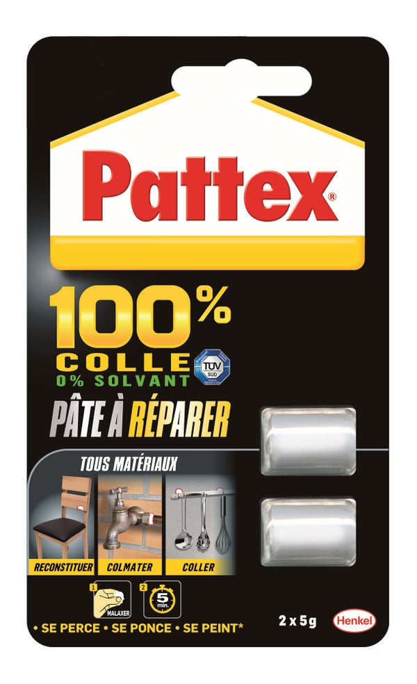Pate a reparer pattex sans solvant blanc 5g x2