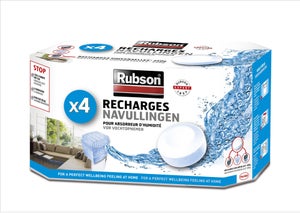 Lot de 4 recharges tablette pour absorbeur d'humidité RUBSON Basic 12 m²