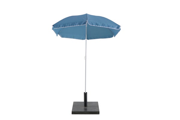 Parasol pied central bleu rond, L.140 x l.140 cm