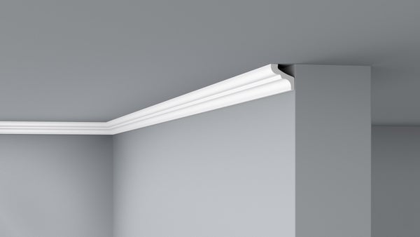 Moulure de plafond DC3, polystyrène, 33x33mm, 2m, DECOFLAIR
