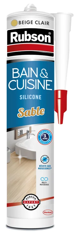 Mastic silicone cuisine/bain sable RUBSON cartouche 280 ml
