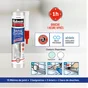 Mastic silicone cuisine/bain blanc RUBSON express cartouche 280 ml