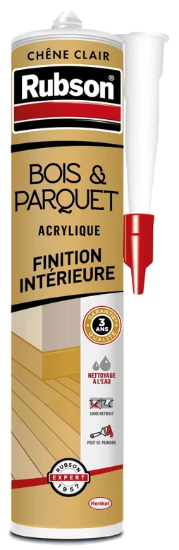 Mastic bois/parquet acrylique RUBSON chêne clair cartouche 280ml