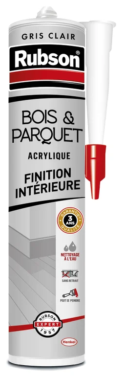 Mastic bois/parquet acrylique RUBSON gris clair cartouche 280ml