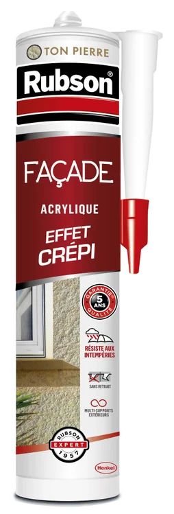 Mastic étanchéite facade acryl RUBSON effet crepi ton pierre cart280ml