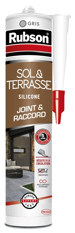 Mastic sol/terrasse RUBSON gris cartouche 280ml