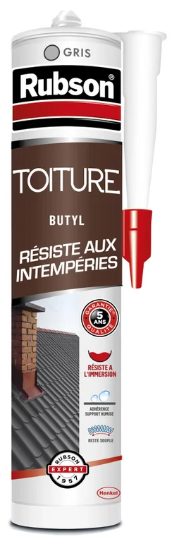 Mastic étanchéite toiture butyl RUBSON gris cartouche 280ml