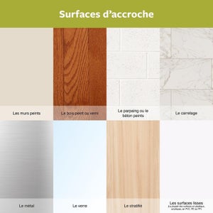 Lot de 8 languettes adhésives tableaux, COMMAND, blanc