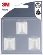 Lot de 3 crochets adhésif, 3M rectangle blanc