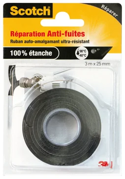 Ruban De Réparation Scotch, Une Face L.3 M X L.25 Mm Noir