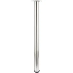 Pied de table Hettich, brossé, diamètre 7.5cm x hauteur réglable de 110 à 113 cm