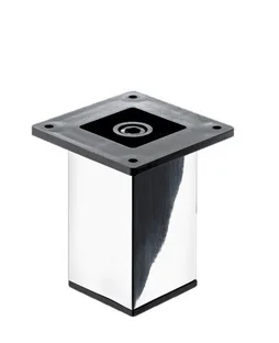 Pied Meuble Carré Hettich Fixe Acier Chromé Gris