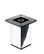 Pied Meuble Carré Hettich Fixe Acier Chromé Gris