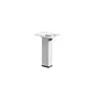 Pied De Meuble Carré Fixe Acier Époxy Blanc, 10 Cm