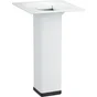 Pied De Meuble Carré Fixe Acier Époxy Blanc, 10 Cm