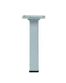 Pied Meuble Carré Hettich Fixe Acier Époxy Blanc