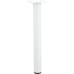 Pied De Table Basse Cylindrique Fixe Acier Époxy Blanc, 30 Cm