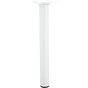 Pied De Table Basse Cylindrique Fixe Acier Époxy Blanc, 30 Cm