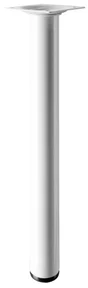 Pied De Table Basse Cylindrique Fixe Acier Époxy Blanc, 30 Cm