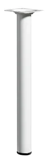 Pied De Table Basse Cylindrique Fixe Acier Époxy Blanc, 30 Cm