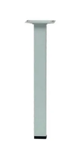 Pied Table Basse Carré Hettich Fixe Acier Époxy Blanc