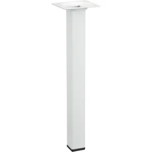 Pied Table Basse Carré Hettich Fixe Acier Époxy Blanc
