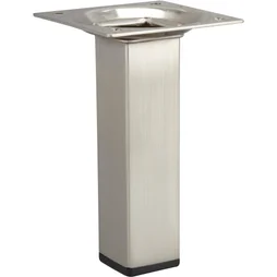Pied Meuble Carré Hettich Fixe Acier Brossé Gris