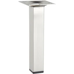 Pied Meuble Carré Hettich Fixe Acier Brossé Gris
