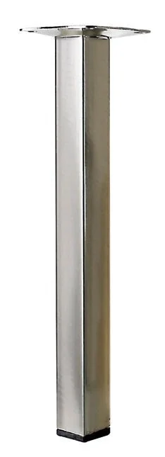 Pied Table Basse Carré Hettich Fixe Acier Brossé Gris