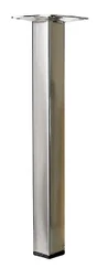 Pied Table Basse Carré Hettich Fixe Acier Brossé Gris