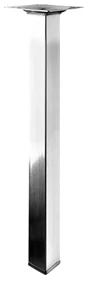 Pied Table Basse Carré Hettich Fixe Acier Brossé Gris