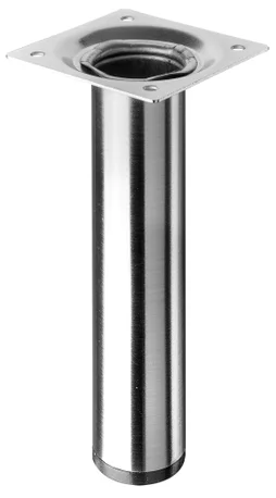 Pied Meuble Cylindrique Hettich Fixe Acier Brossé Gris