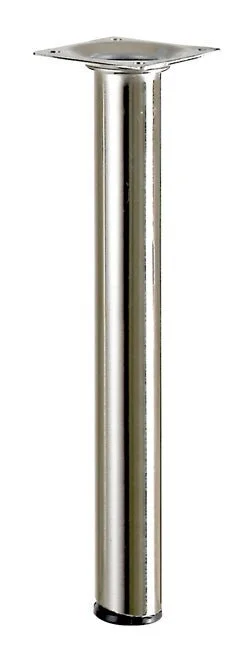 Pied Table Basse Cylindrique Hettich Fixe Acier Brossé Gris