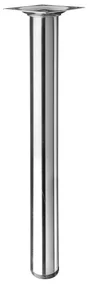 Pied De Table Basse Cylindrique Fixe Acier Brossé Gris, 30 Cm